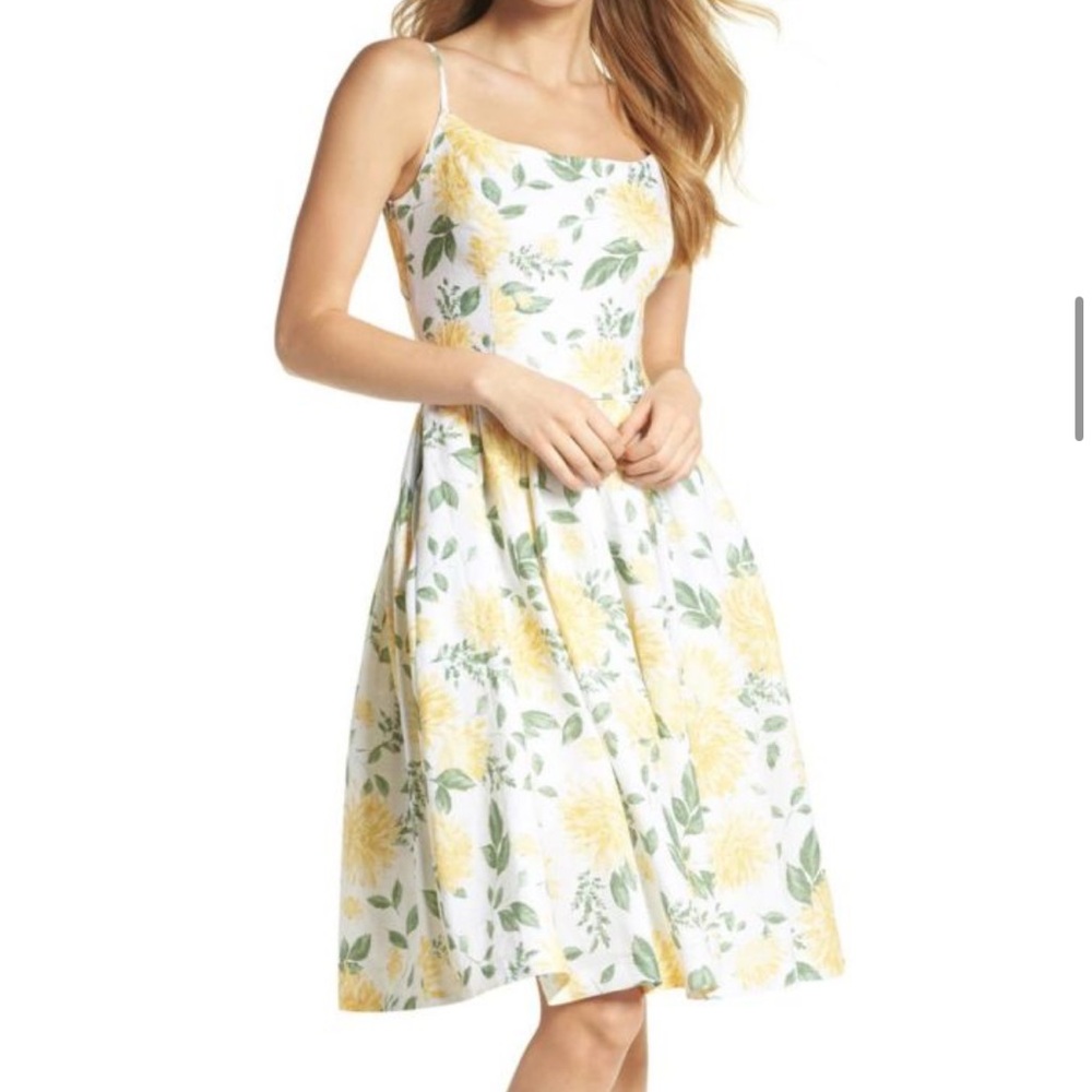 NWOT gal meets glam Abigail Painted Aster Fit & Flare Dress